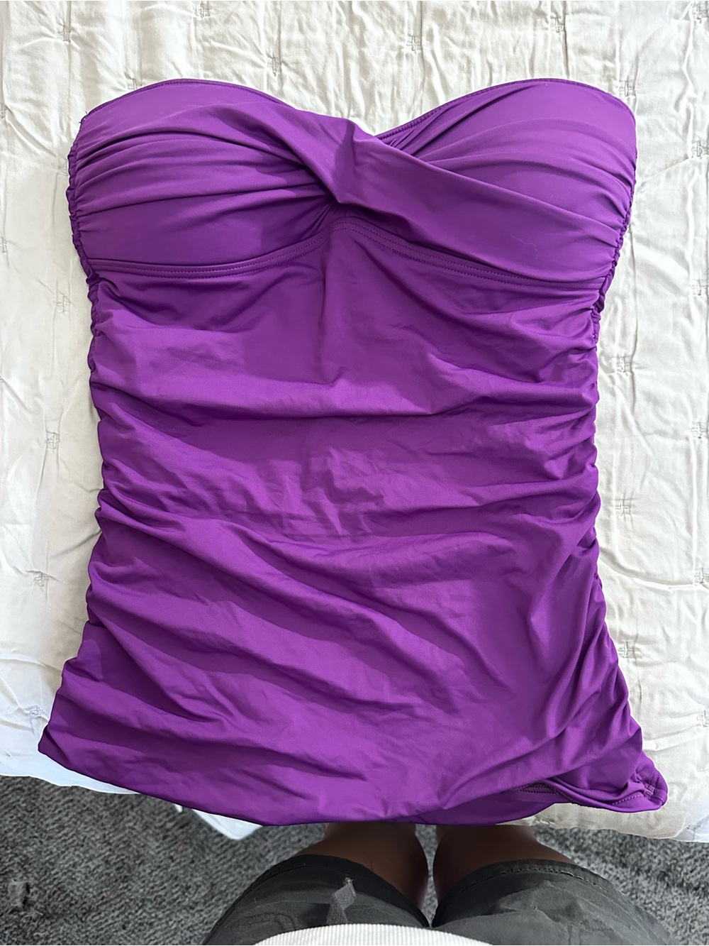 Tommy Bahama Purple Ruched One-Piece Swimsuit